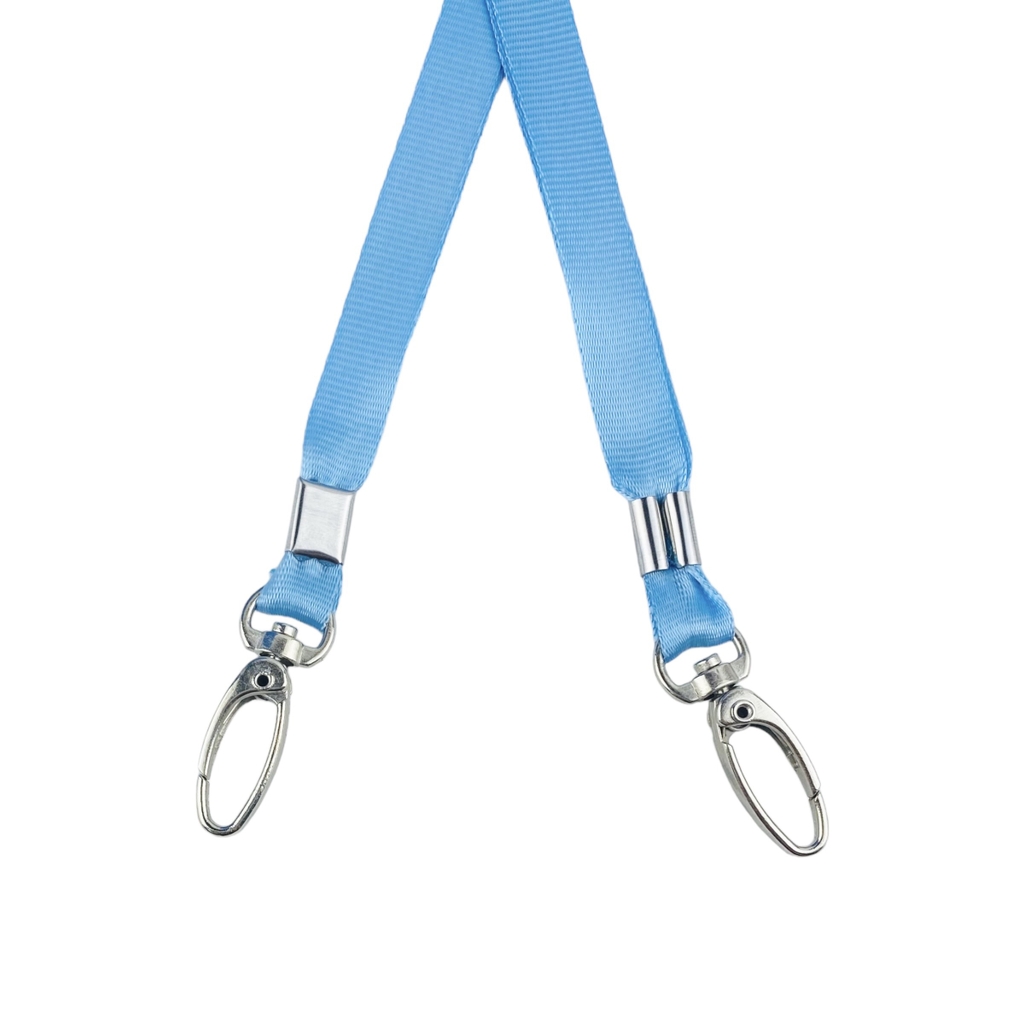 Dây đeo thẻ lụa 1cm đầu móc xoay [50] (100)