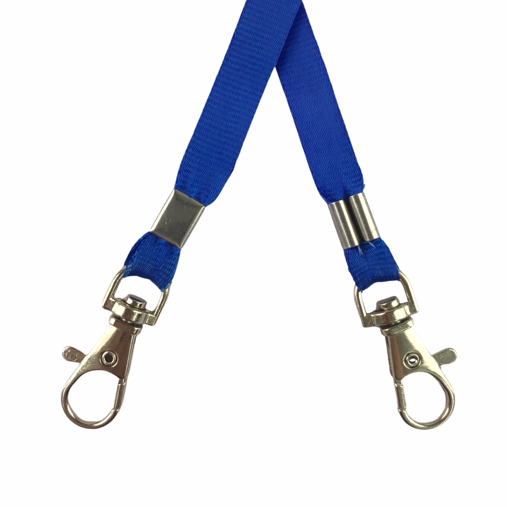 Dây đeo thẻ lụa 1cm đầu móc khóa [50] (100)