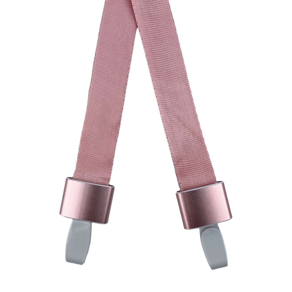 Dây đeo thẻ lụa 1.5cm đầu móc nhựa xám đục [50] (100)