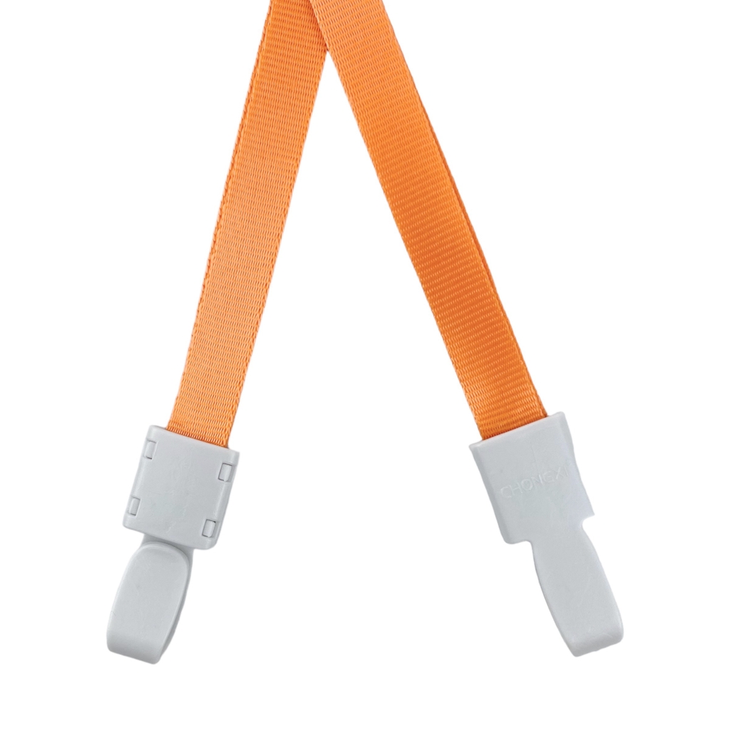 Dây đeo thẻ lụa 1cm đầu móc nhựa xám đục [50] (100)