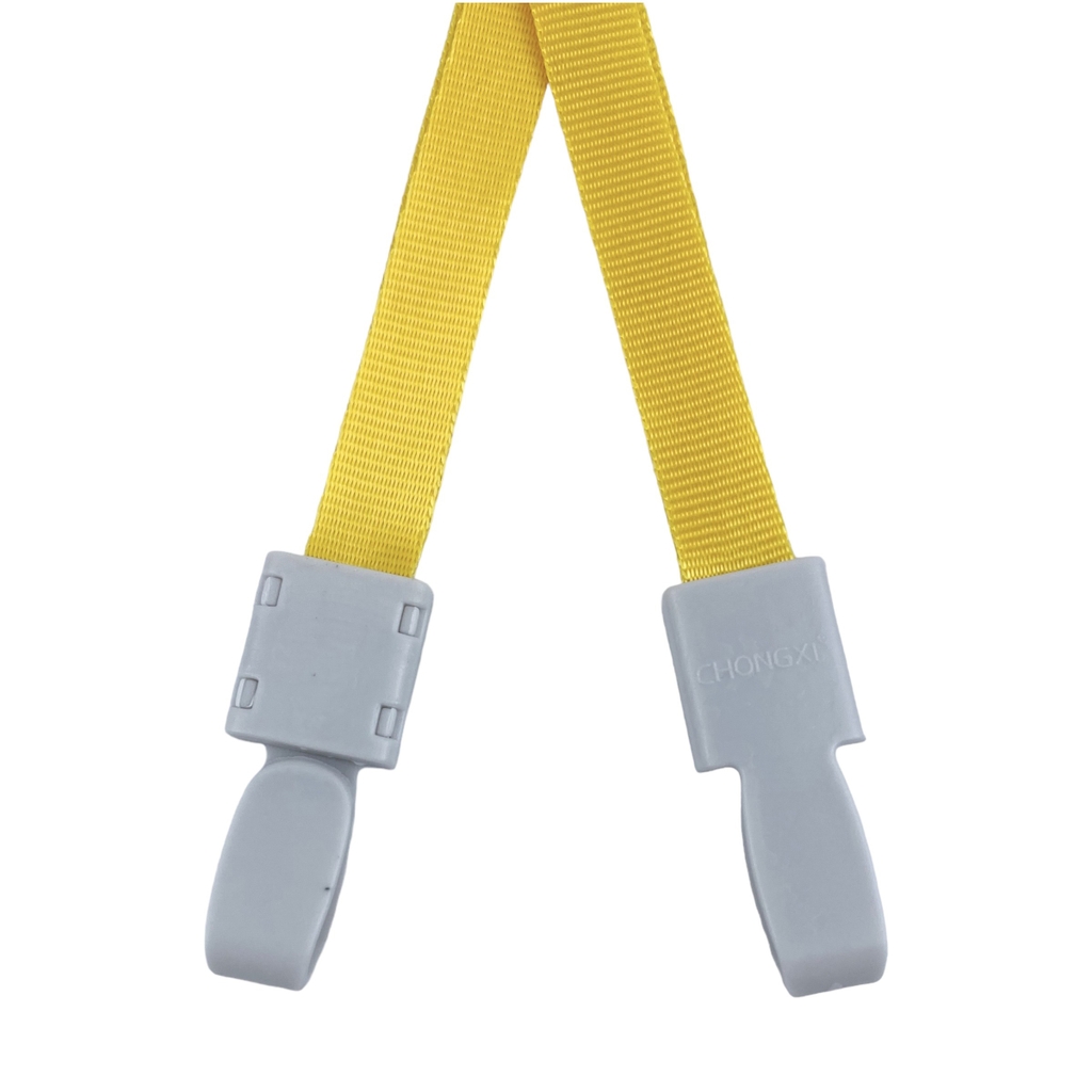 Dây đeo thẻ lụa 1cm đầu móc nhựa xám đục [50] (100)