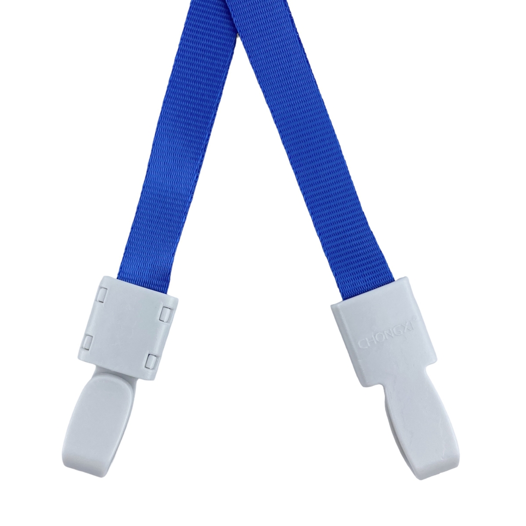 Dây đeo thẻ lụa 1cm đầu móc nhựa xám đục [50] (100)