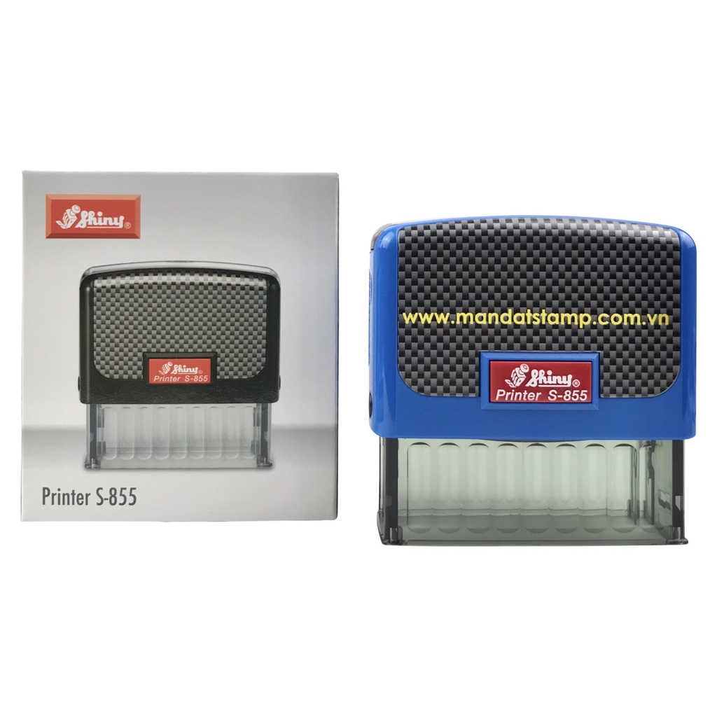 Dấu - Thẻ mực Shiny S855 70x25mm trắng