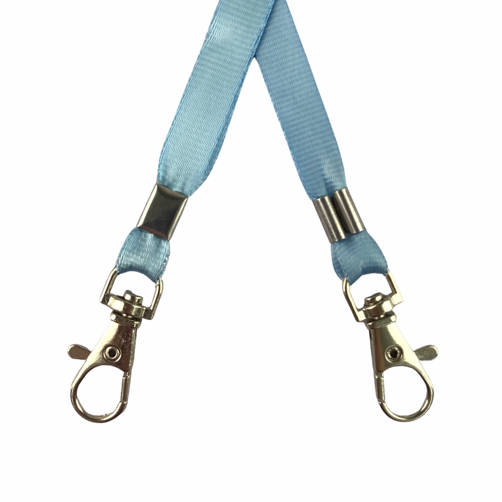 Dây đeo thẻ lụa 1cm đầu móc khóa [50] (100)