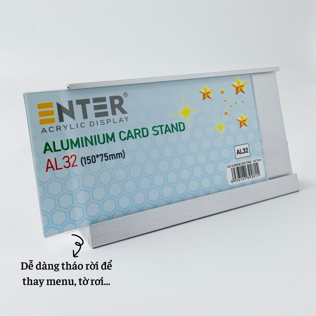 Bảng thông tin để bàn nhôm Enter AL32 150x75mm, Khung thông tin sản phẩm, Khung bảng giá, Kệ trưng bày để bàn (20)