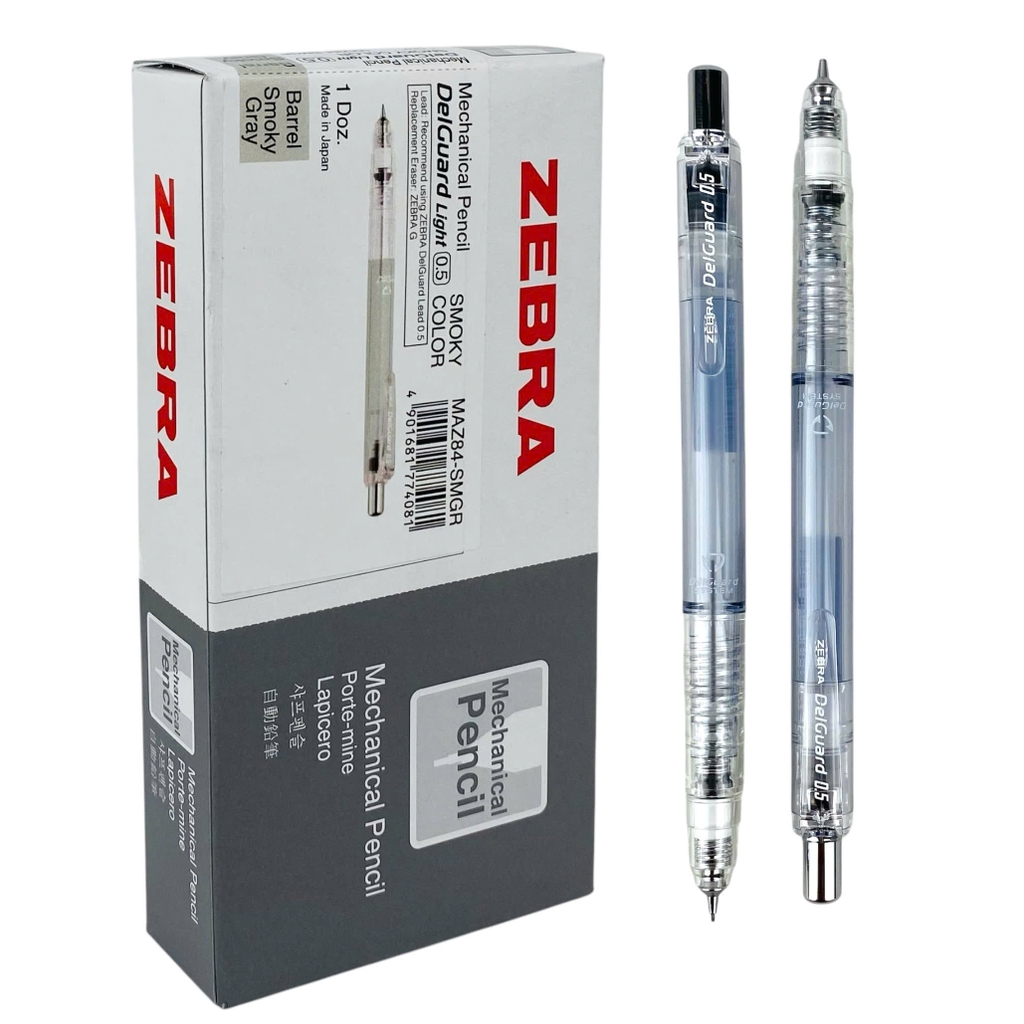Bút chì bấm không gãy Zebra Delguard màu khói 0.5mm
