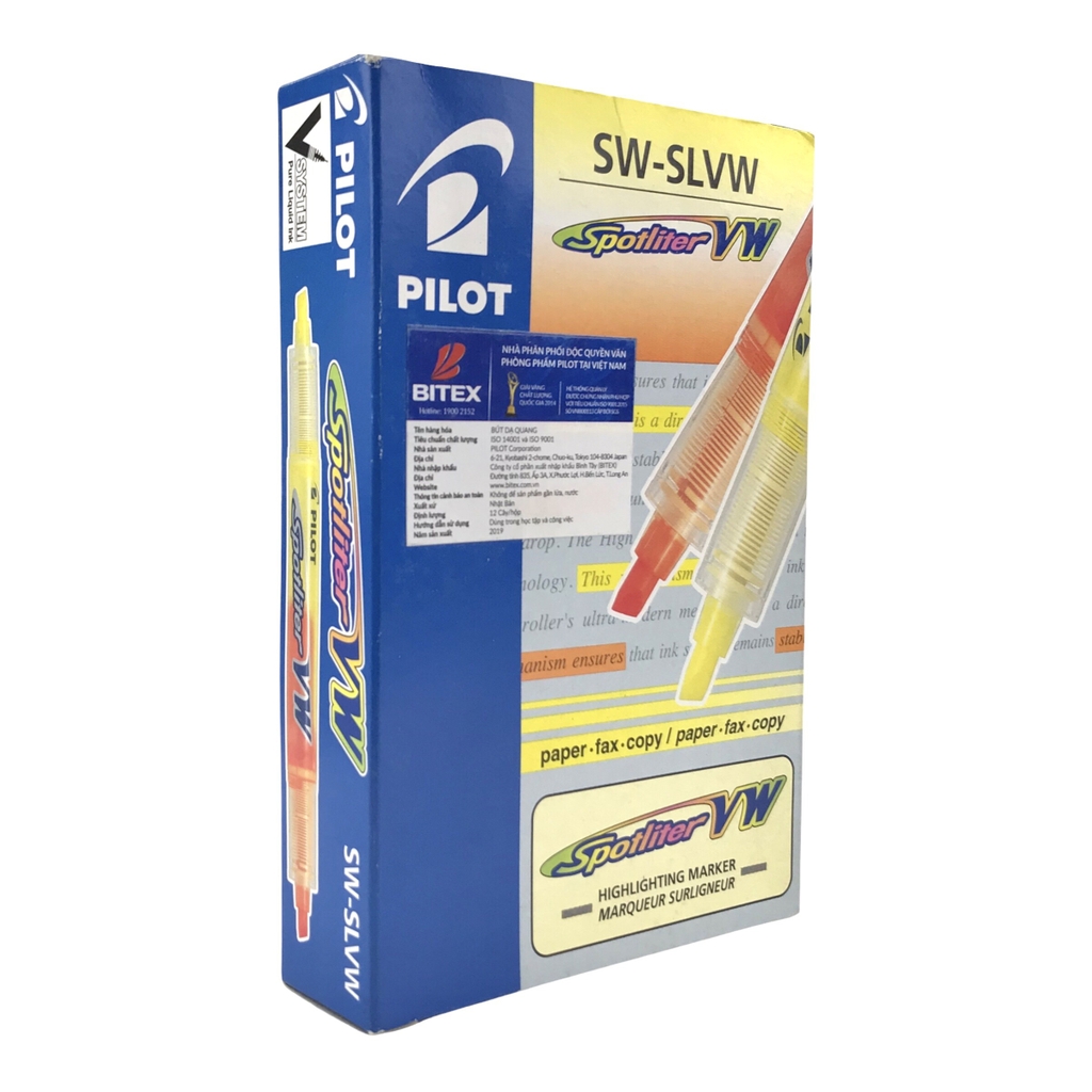 Bút dạ quang 2 đầu Pilot Spotliter VW (12)