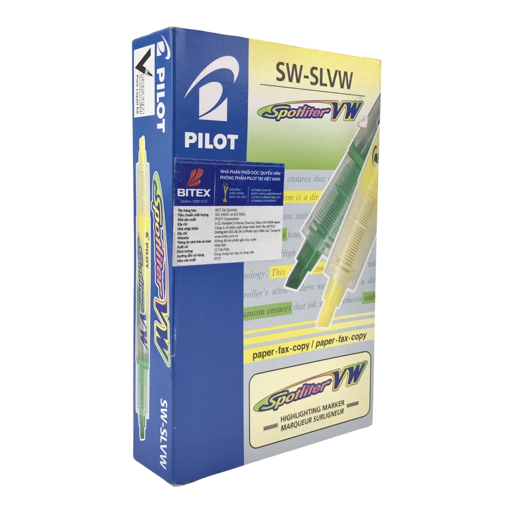 Bút dạ quang 2 đầu Pilot Spotliter VW (12)