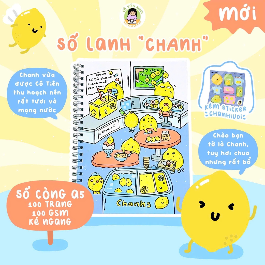 Sổ lò xo Cô Tiên Xanh 13x18cm ngang