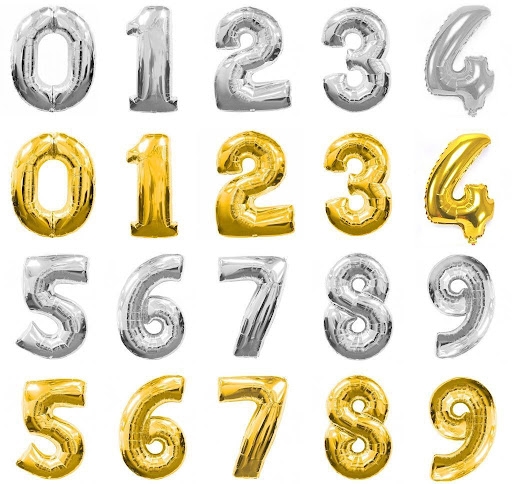 Bong bóng kiếng Foll Ballon chữ và số rời 40cm