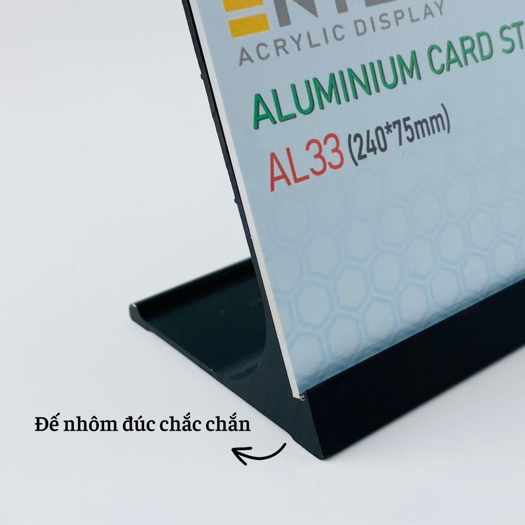 Bảng thông tin để bàn nhôm Enter AL33 240x75mm, Biển chức danh, Bảng tên để bàn, Kệ chức vụ (20)