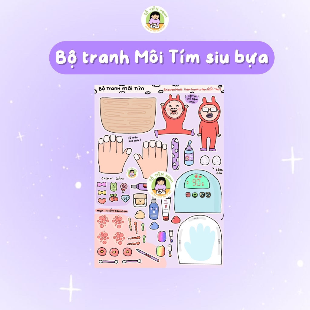 Bộ Tranh Tương Tác Cô Tiên Xanh