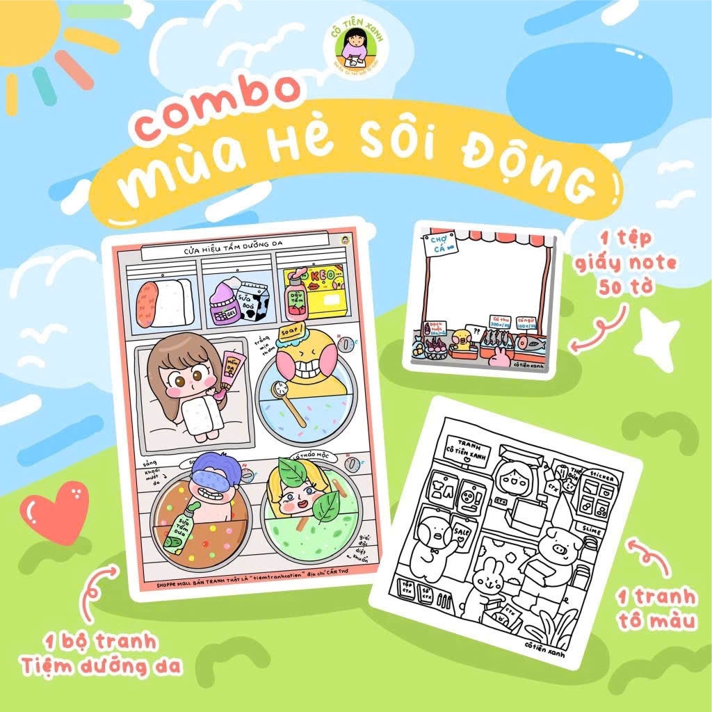 Bộ Tranh Tương Tác Cô Tiên Xanh