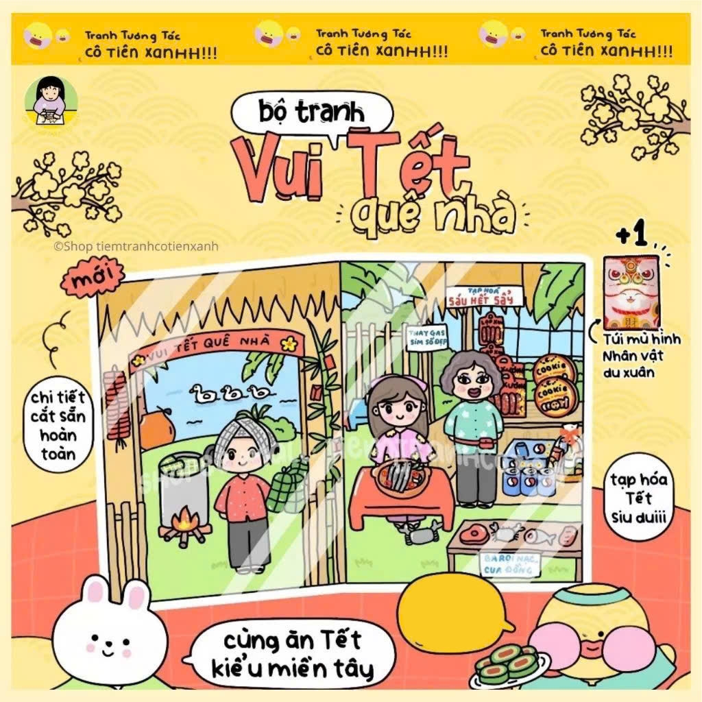 Bộ Tranh Tương Tác Cô Tiên Xanh