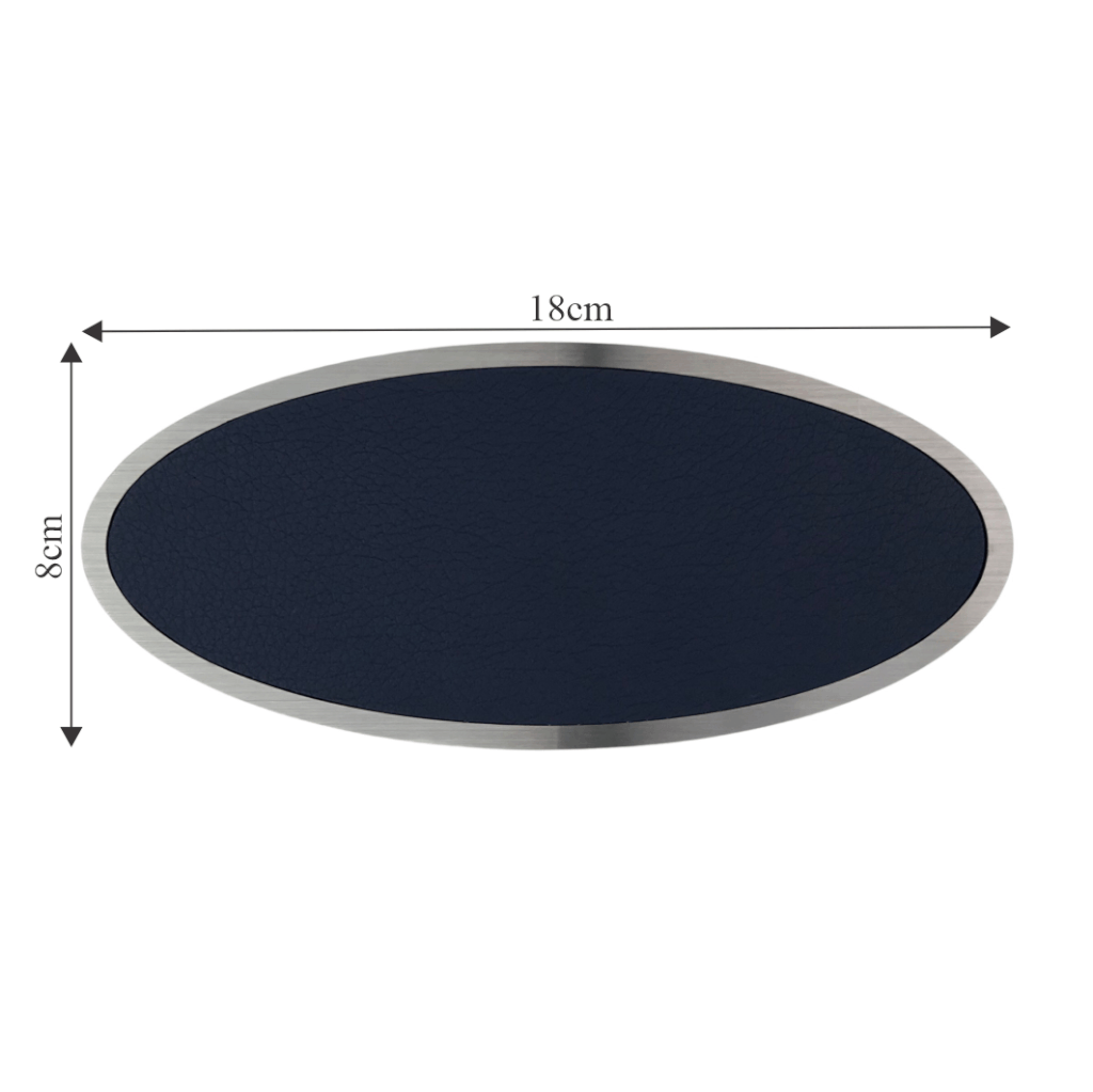 Biển số phòng da BP01 oval viền inox, Bảng số chung cư, khách sạn, toà nhà