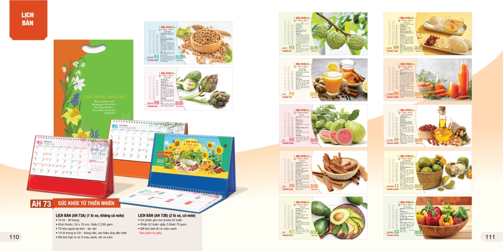 Lịch bàn chữ A AH AH53B/ AH55B/ AH57B-60B/ AH63B-AH74B/AH76B-H81B 24x16cm ngang có note 2026-60B/ AH63B-AH81B 24x16cm ngang có note 2026, Lịch để bàn, Lịch tam giác