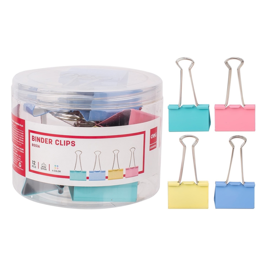 Kẹp bướm màu Deli 8551A / 8552A / 8553A / 8554A / 8555A / 8556A