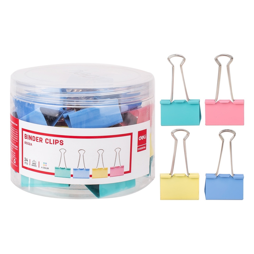 Kẹp bướm màu Deli 8551A / 8552A / 8553A / 8554A / 8555A / 8556A