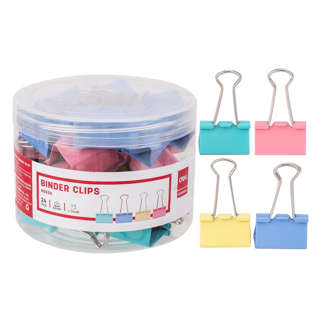 Kẹp bướm màu Deli 8551A / 8552A / 8553A / 8554A / 8555A / 8556A