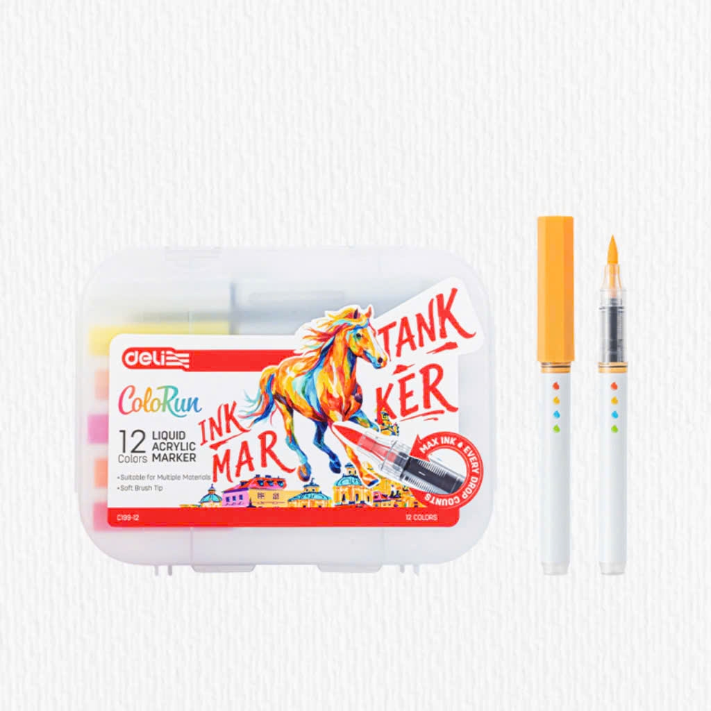 Bút lông màu Acrylic Deli C119 (12), Acrylic Marke, Màu Acrylic