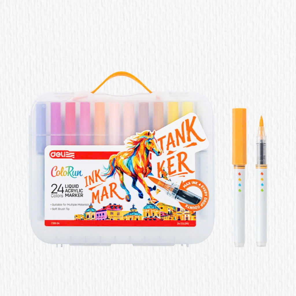 Bút lông màu Acrylic Deli C119 (12), Acrylic Marke, Màu Acrylic