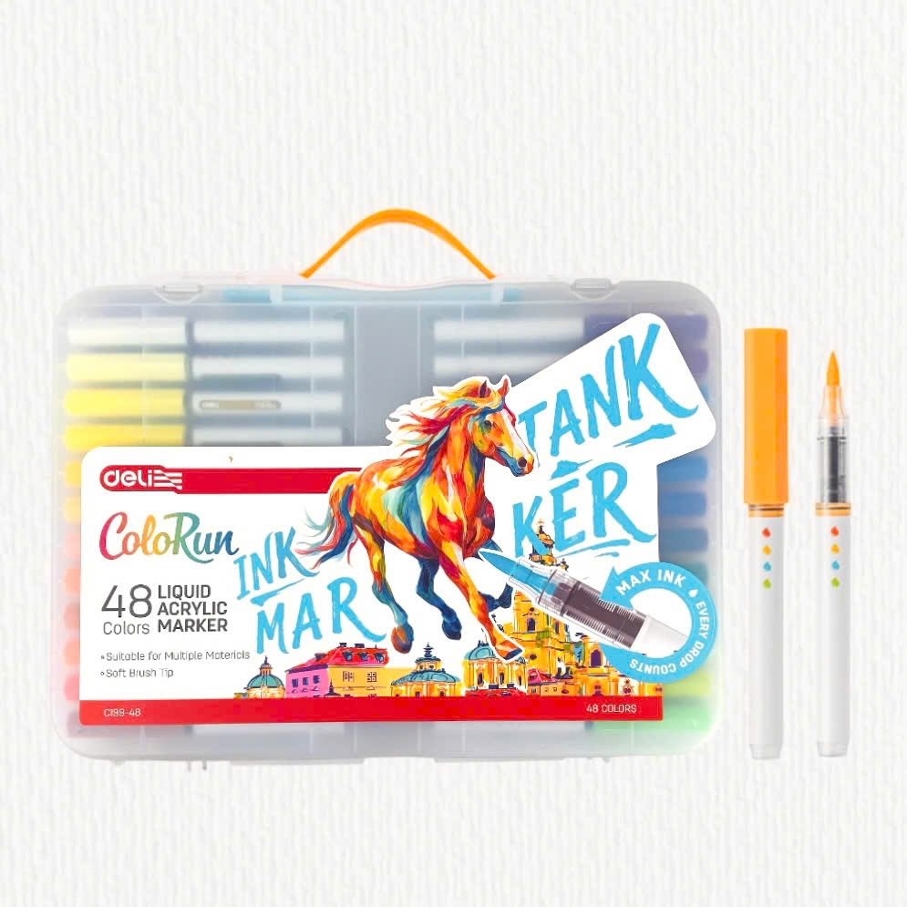 Bút lông màu Acrylic Deli C119 (12), Acrylic Marke, Màu Acrylic