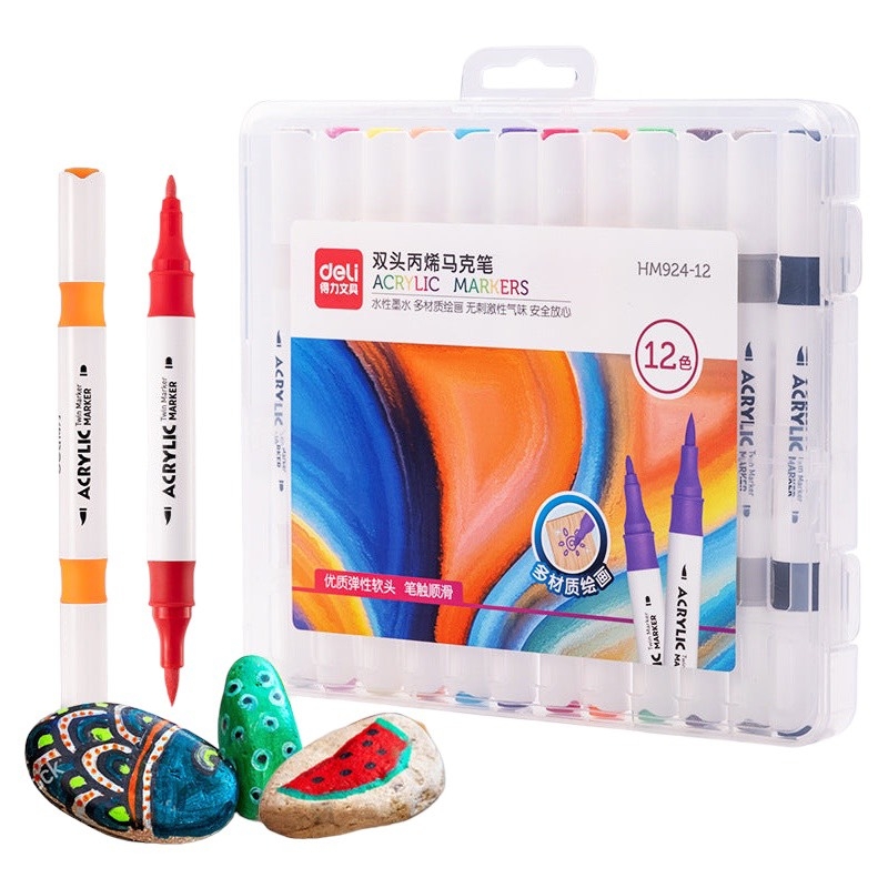 Bút lông màu 2 đầu Acrylic Marker Deli HM924