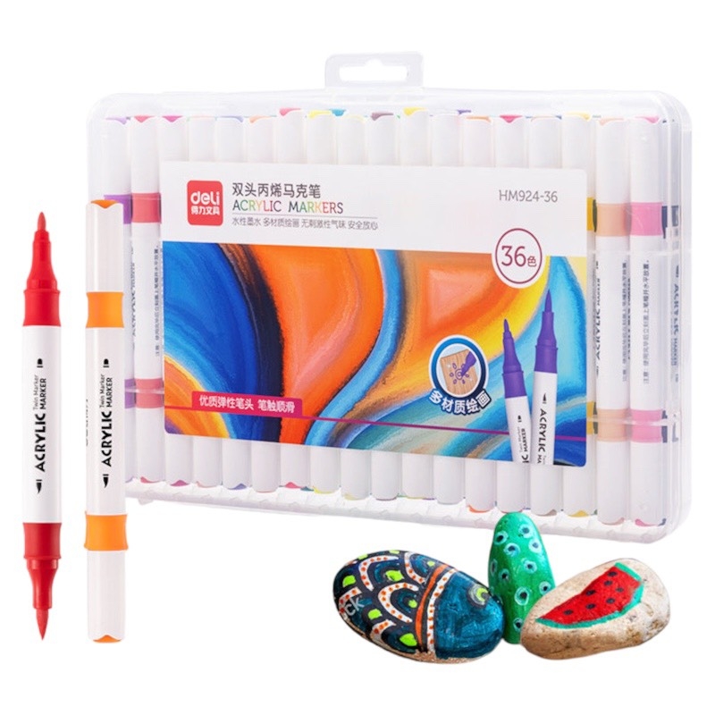 Bút lông màu 2 đầu Acrylic Marker Deli HM924