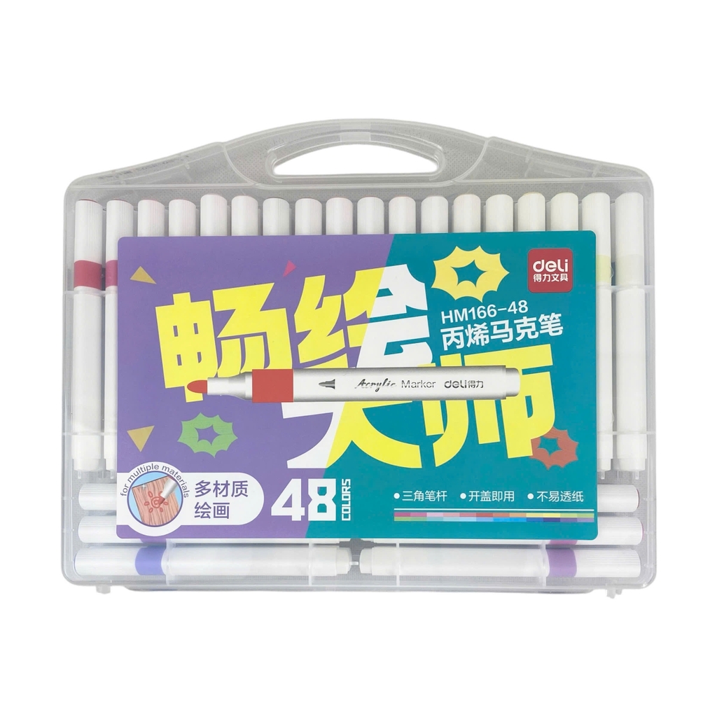 Bút lông màu Deli HM166 (12), Acrylic Marker, Văn phòng phẩm
