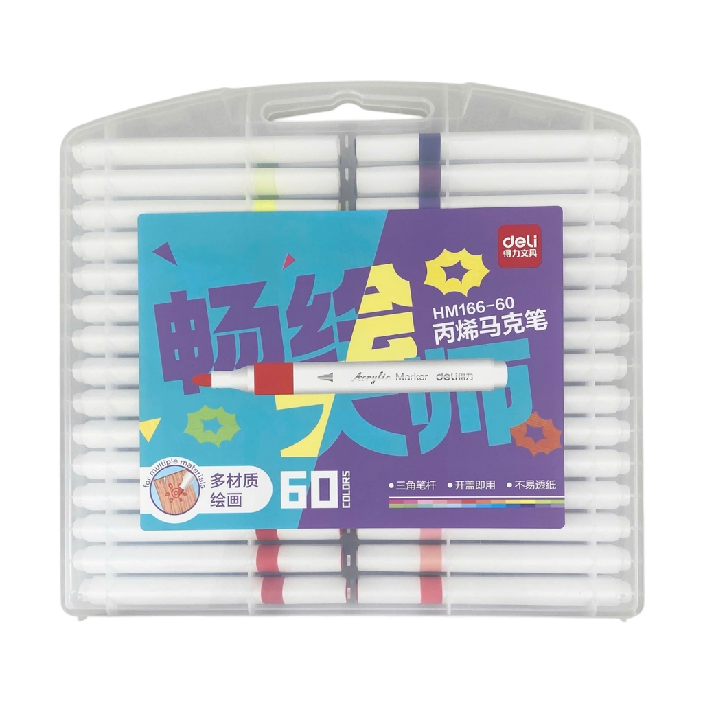 Bút lông màu Deli HM166 (12), Acrylic Marker, Văn phòng phẩm