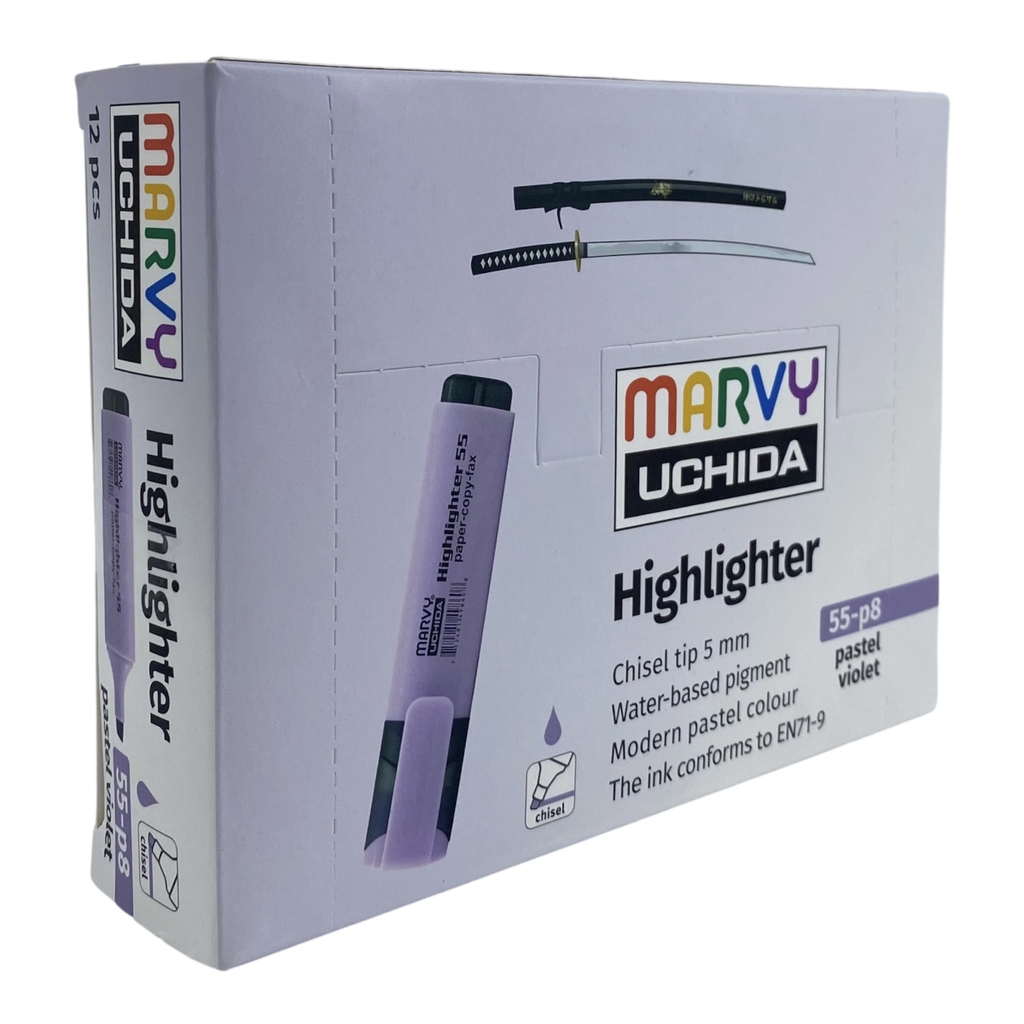 Bút dạ quang Marvy 55-P4 / 55-P5 / 55-P7 / 55-P8 / 55-P9 / 55-P10 pastel (12)