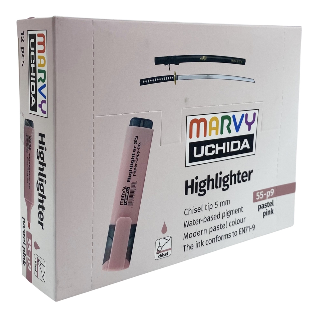 Bút dạ quang Marvy 55-P4 / 55-P5 / 55-P7 / 55-P8 / 55-P9 / 55-P10 pastel (12)