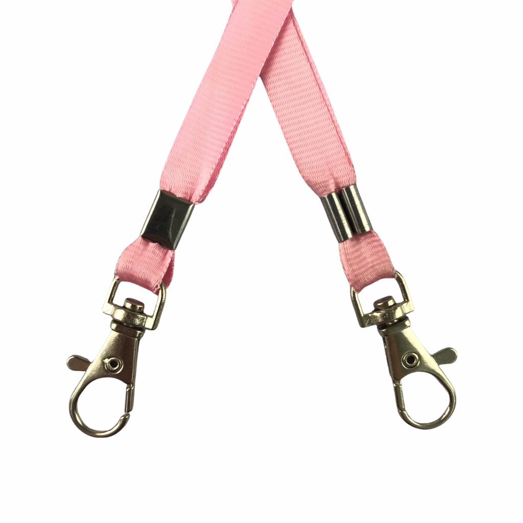 Dây đeo thẻ lụa 1cm đầu móc khóa [50] (100)