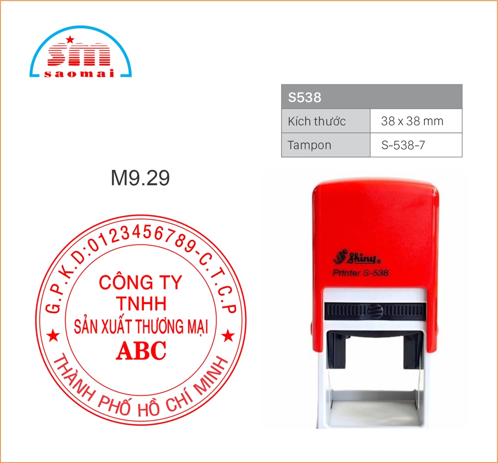 Dấu tròn DN Shiny R538 / S538 đỏ