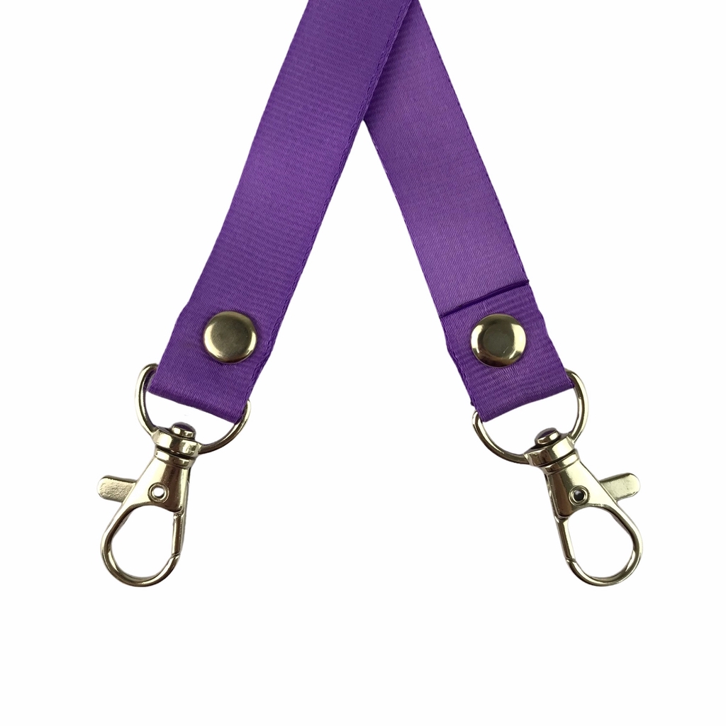 Dây đeo thẻ lụa 1.5cm đầu móc khóa [50] (100)