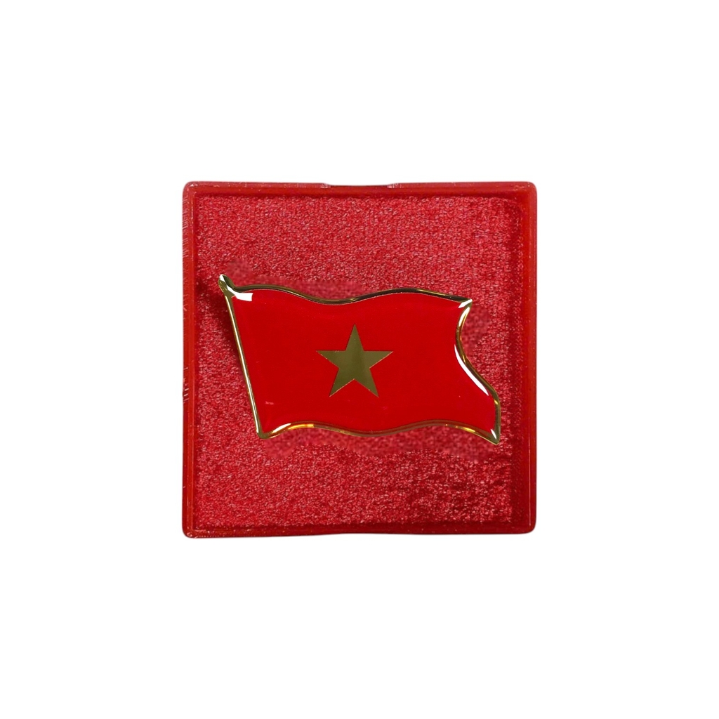 Huy hiệu cài áo inox BT59 / BT60 hàn kim 004S mạ vàng, Huy hiệu lá cờ, Huy hiệu đại biểu, Huy hiệu đại hội, Cài áo cờ Đảng