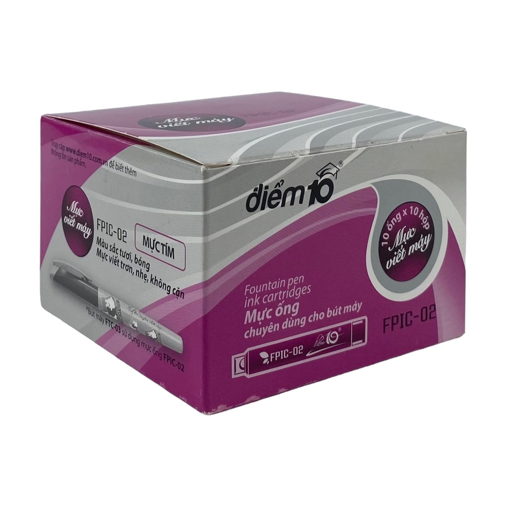 Ống mực bút máy TL Điểm 10 FPIC-02 tím (10/100)