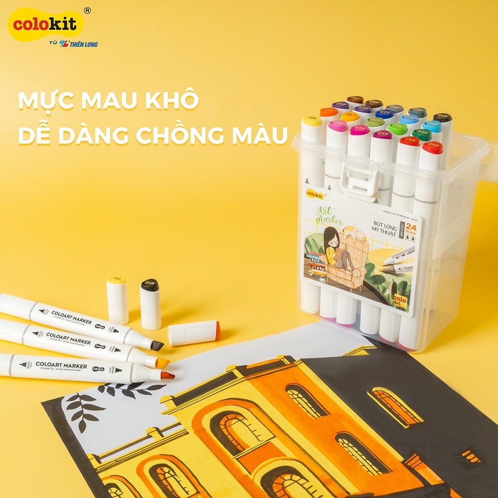 Bút lông màu 2 đầu TL Colokit AM-C001 / AM-C002