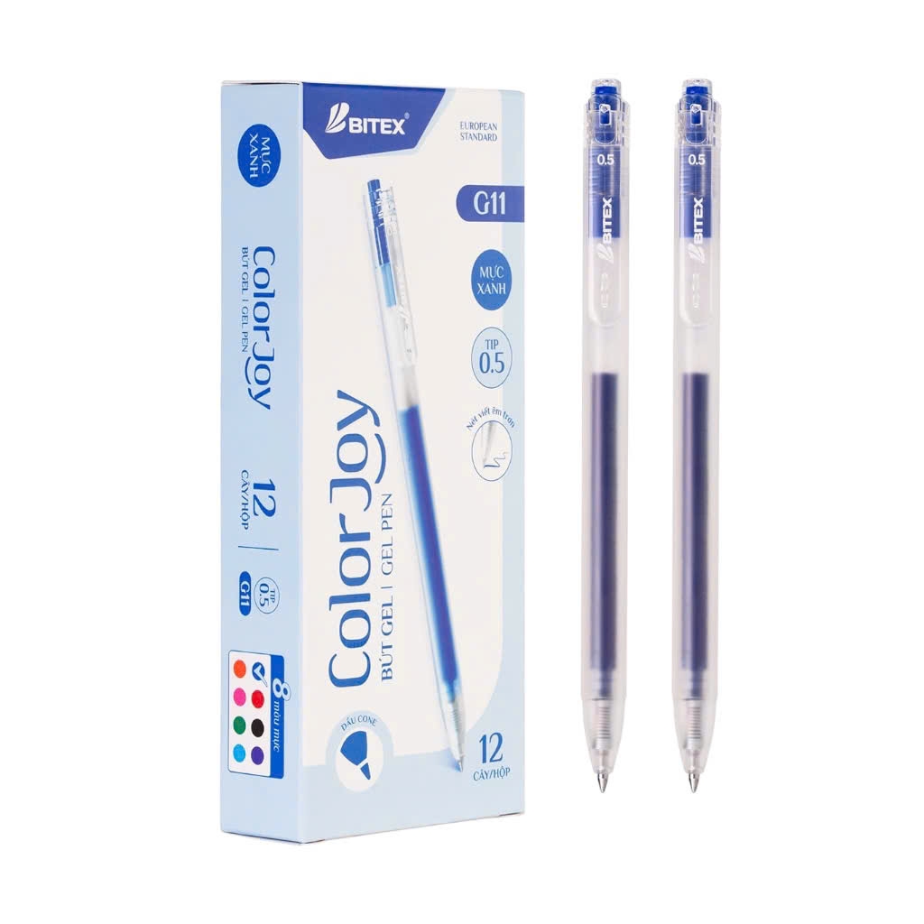 Bút gel Bitex G11 0.5mm, Bút bi nước, Viết mực nước  (12)