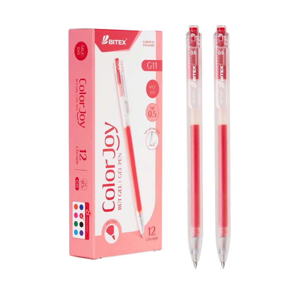Bút gel Bitex G11 0.5mm, Bút bi nước, Viết mực nước  (12)
