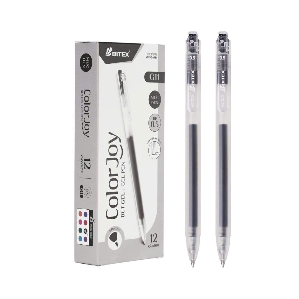 Bút gel Bitex G11 0.5mm, Bút bi nước, Viết mực nước  (12)