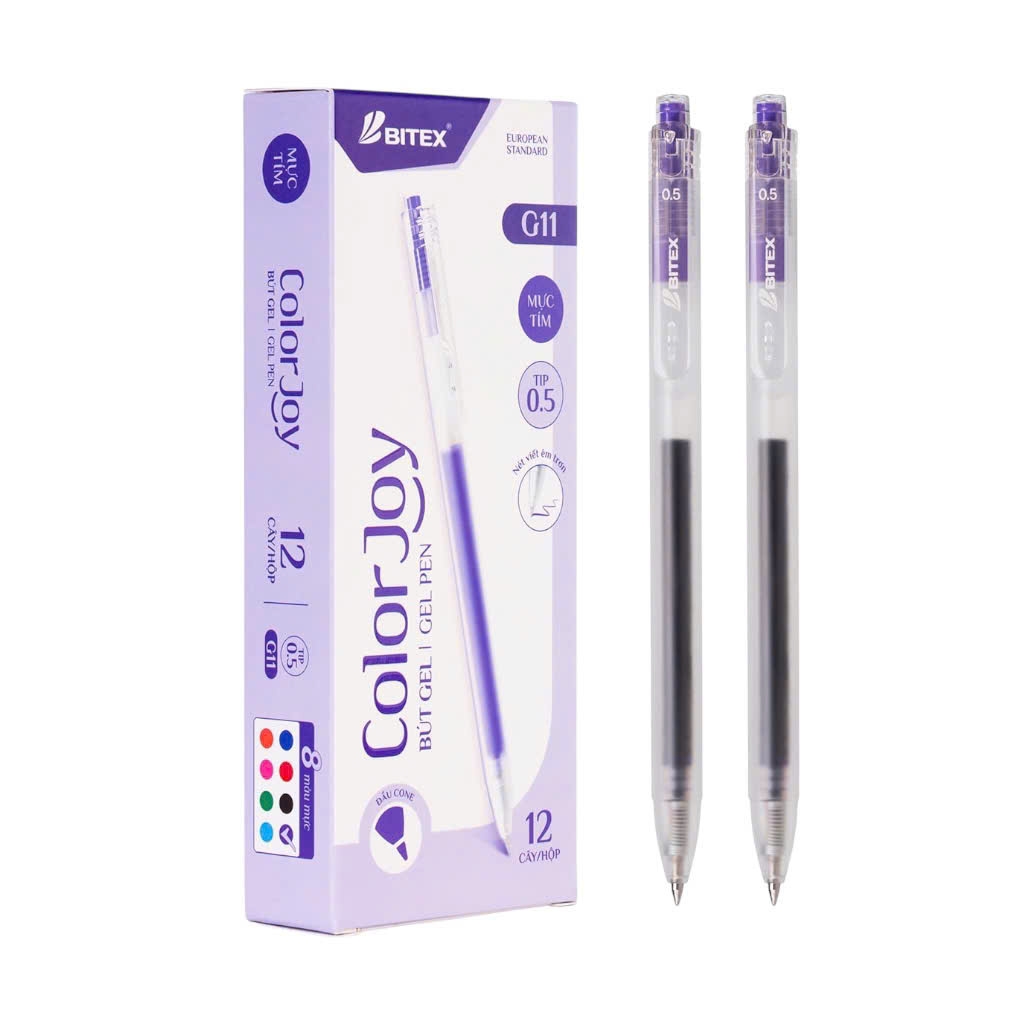Bút gel Bitex G11 0.5mm, Bút bi nước, Viết mực nước  (12)