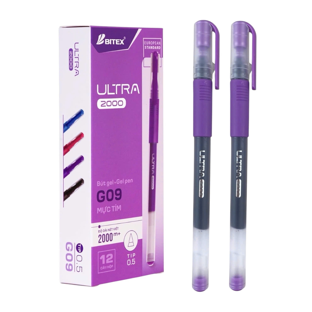 Bút gel Bitex G09 0.5mm, Bút bi nước, Viết mực nước (12)
