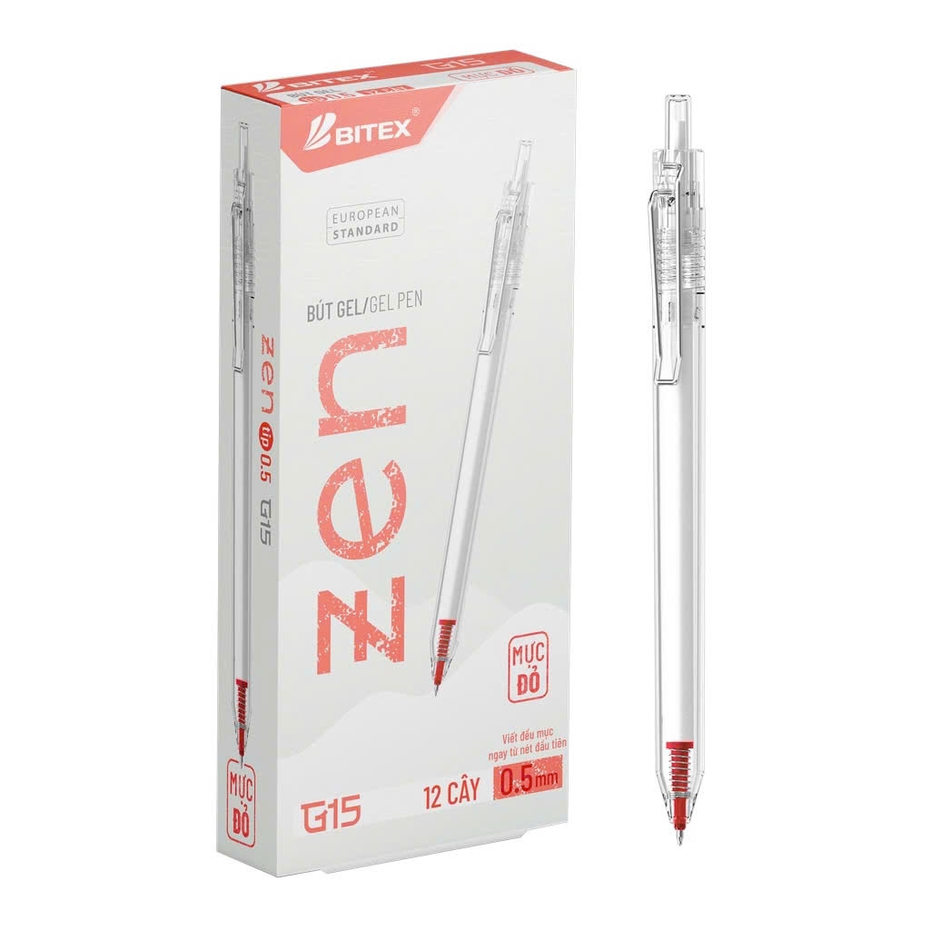 Bút gel Bitex G15 0.5mm, Bút bi nước, Viết mực nước (12)