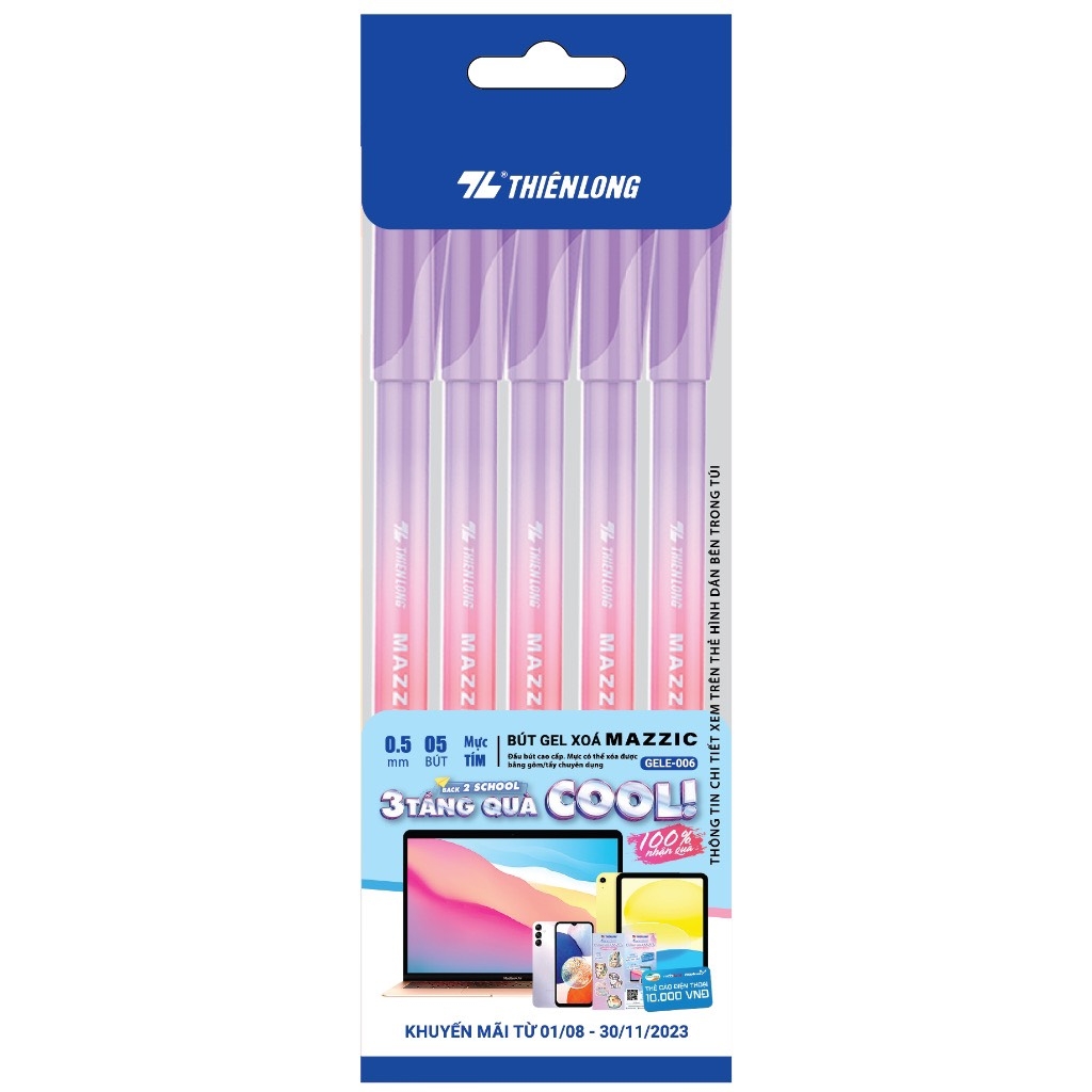 Bút gel xóa được Mazzic TL Gel E-006 tím (5)