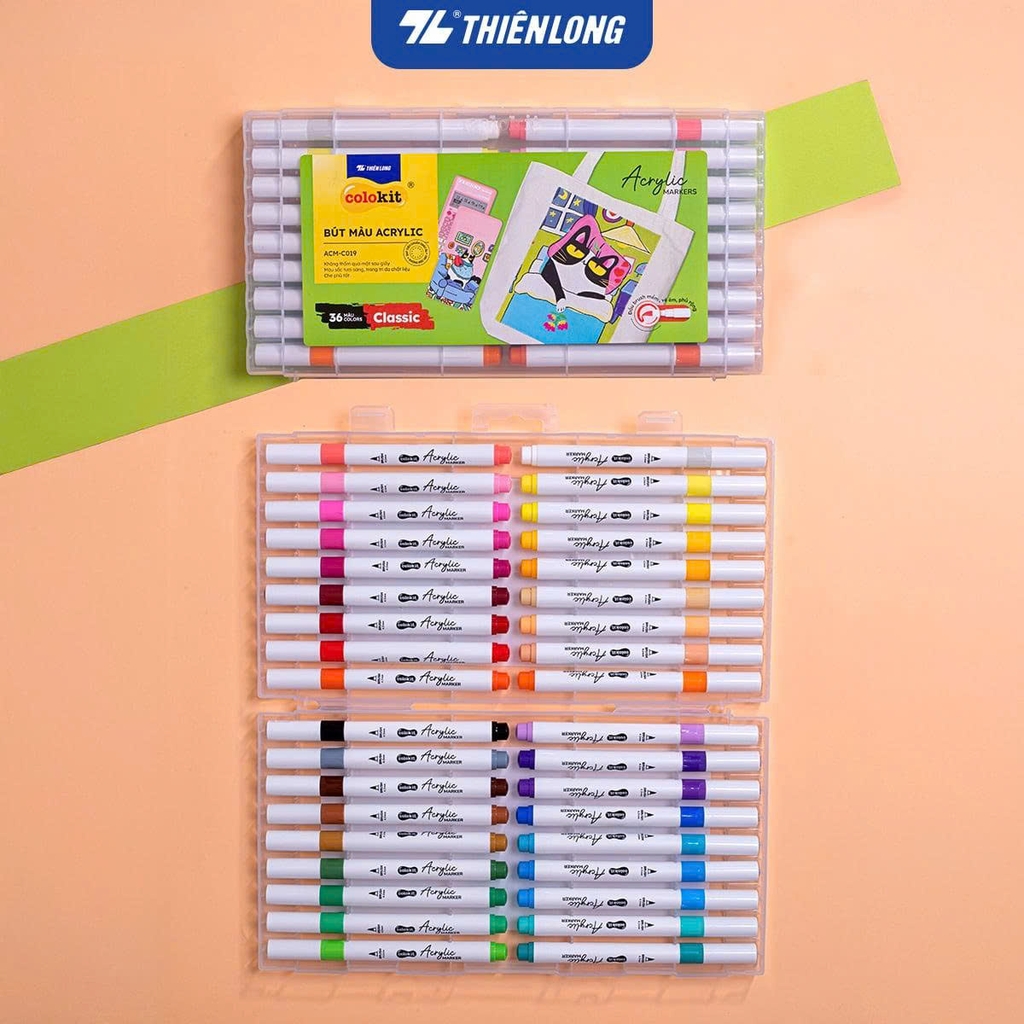 Bút lông màu Acrylic TL Colokit ACM-C017 / ACM-C018 / ACM-C019, Acrylic Marker