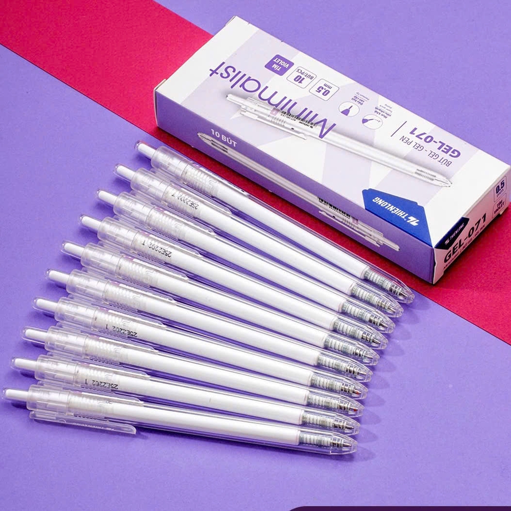 Bút gel TL GeL-071/ Plus tím (10), Bút bi nước, Viết mực nước, Văn phòng phẩm