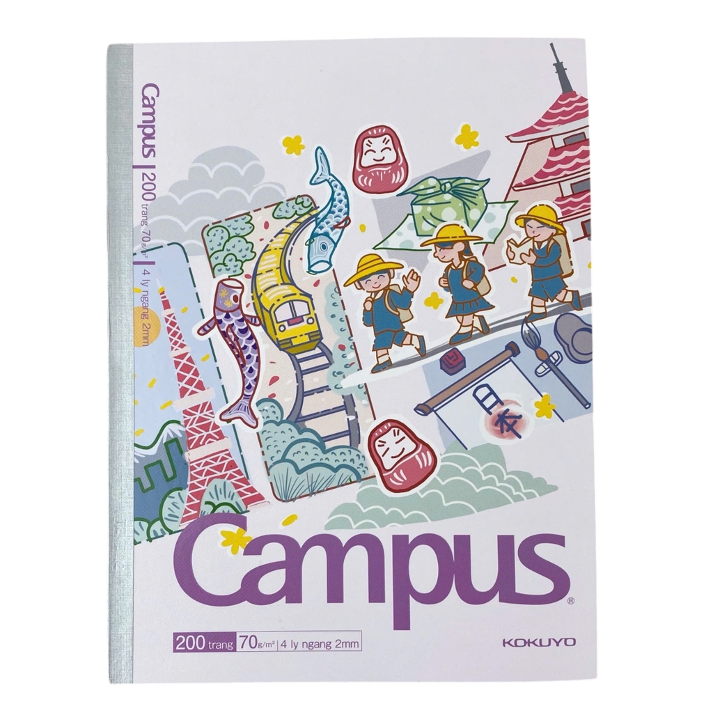 Tập Campus NB-A5LY200JP 200 trang 70gsm 4 ly ngang (5/90)