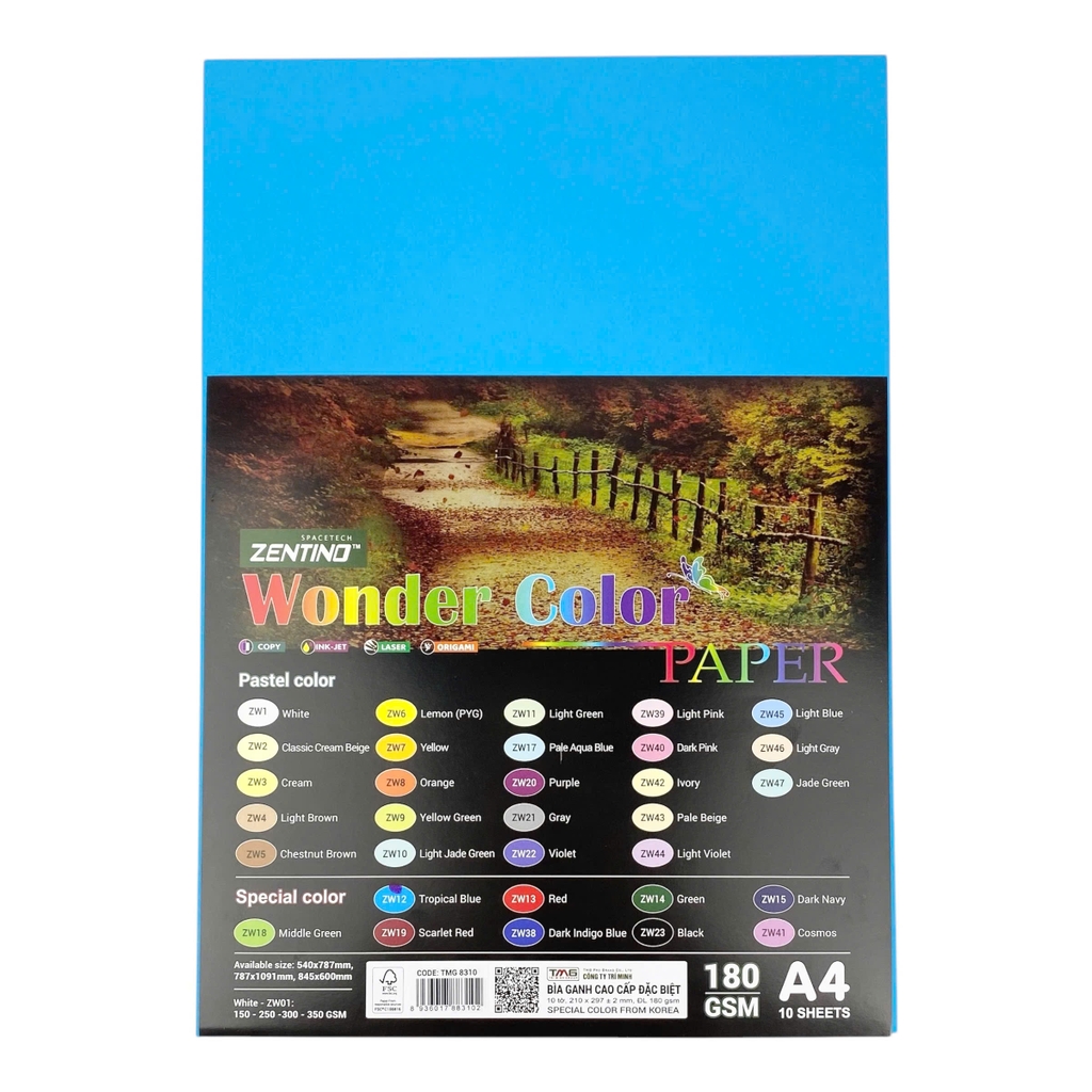 Bìa màu Zentino TMG 8310 210x297mm 180gsm 10 tờ