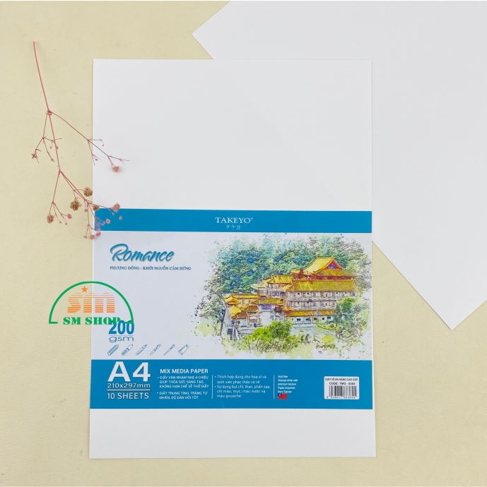 Giấy vẽ Takeyo Romance TMG-8375/ TMG-8364/ TMG-8365 200gsm 10 tờ